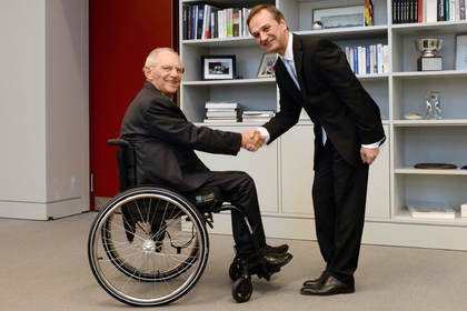 Прощална среща на посланик Ради Найденов с председателя на Германския Бундестаг д-р Волфганг Шойбле 
